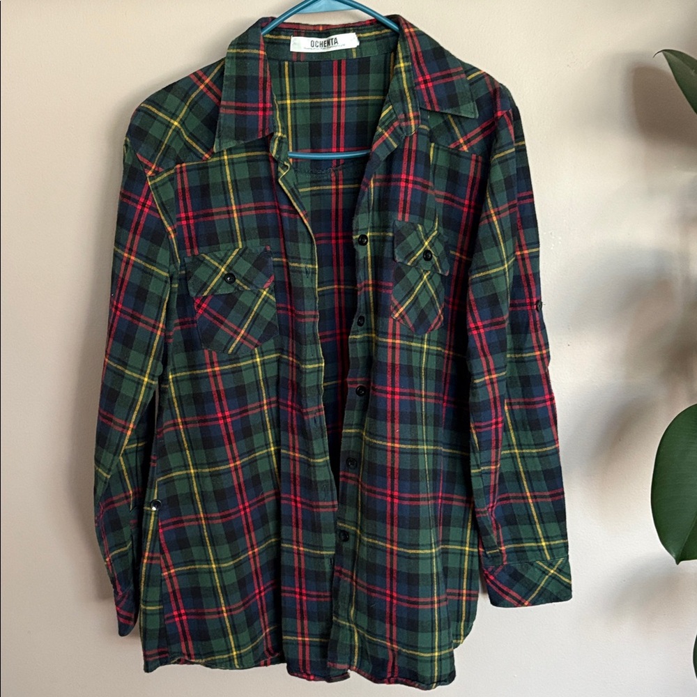 Plaid Women's Cardigan Sweater